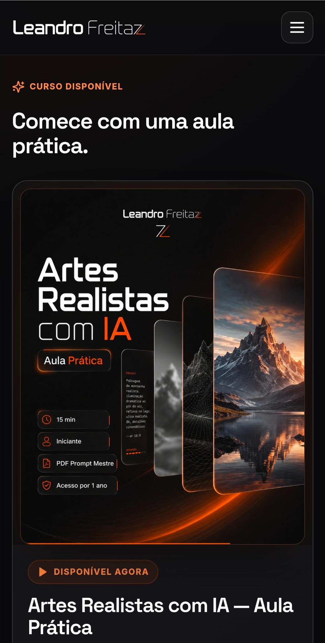 Versão mobile do projeto Leandro Freitaz